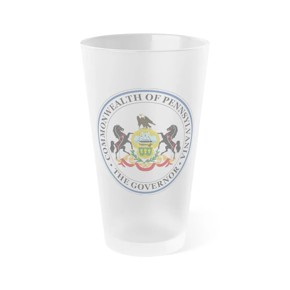 Seal of the Governor of Pennsylvania - Frosted Pint Glass 16oz-16oz-Frosted-Go Mug Yourself