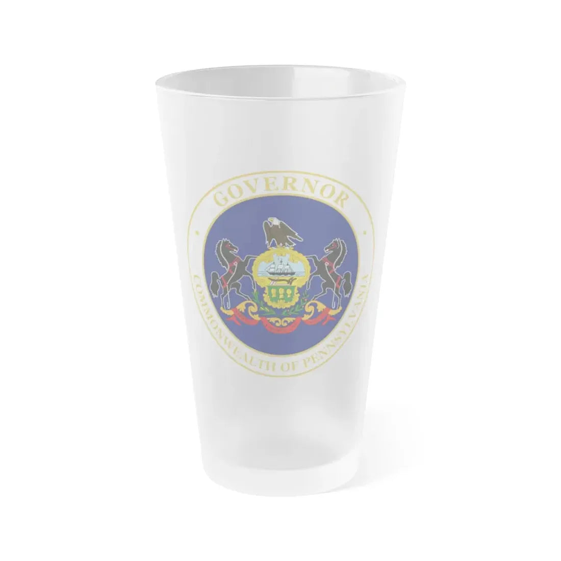 Seal of the Governor of Pennsylvania v2 - Frosted Pint Glass 16oz 16oz Frosted - Go Mug Yourself