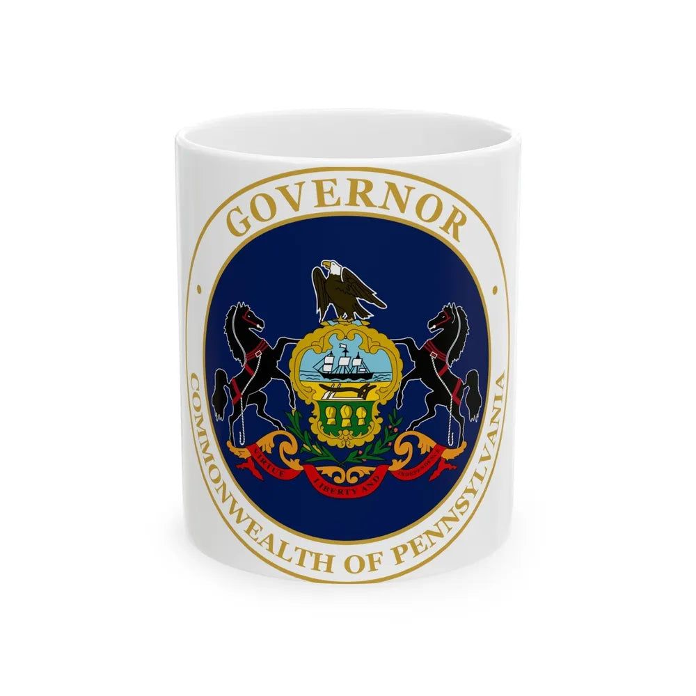 Seal of the Governor of Pennsylvania v2 - White Coffee Mug-11oz-Go Mug Yourself