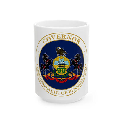 Seal of the Governor of Pennsylvania v2 - White Coffee Mug-15oz-Go Mug Yourself