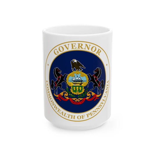 Seal of the Governor of Pennsylvania v2 - White Coffee Mug-15oz-Go Mug Yourself