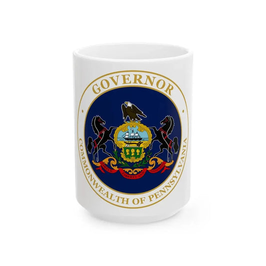 Seal of the Governor of Pennsylvania v2 - White Coffee Mug 15oz - Go Mug Yourself