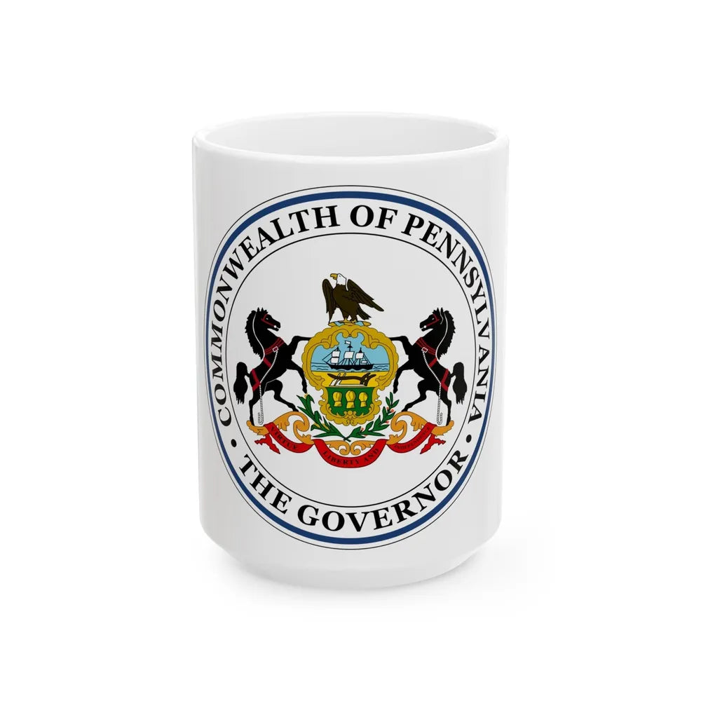 Seal of the Governor of Pennsylvania - White Coffee Mug-15oz-Go Mug Yourself