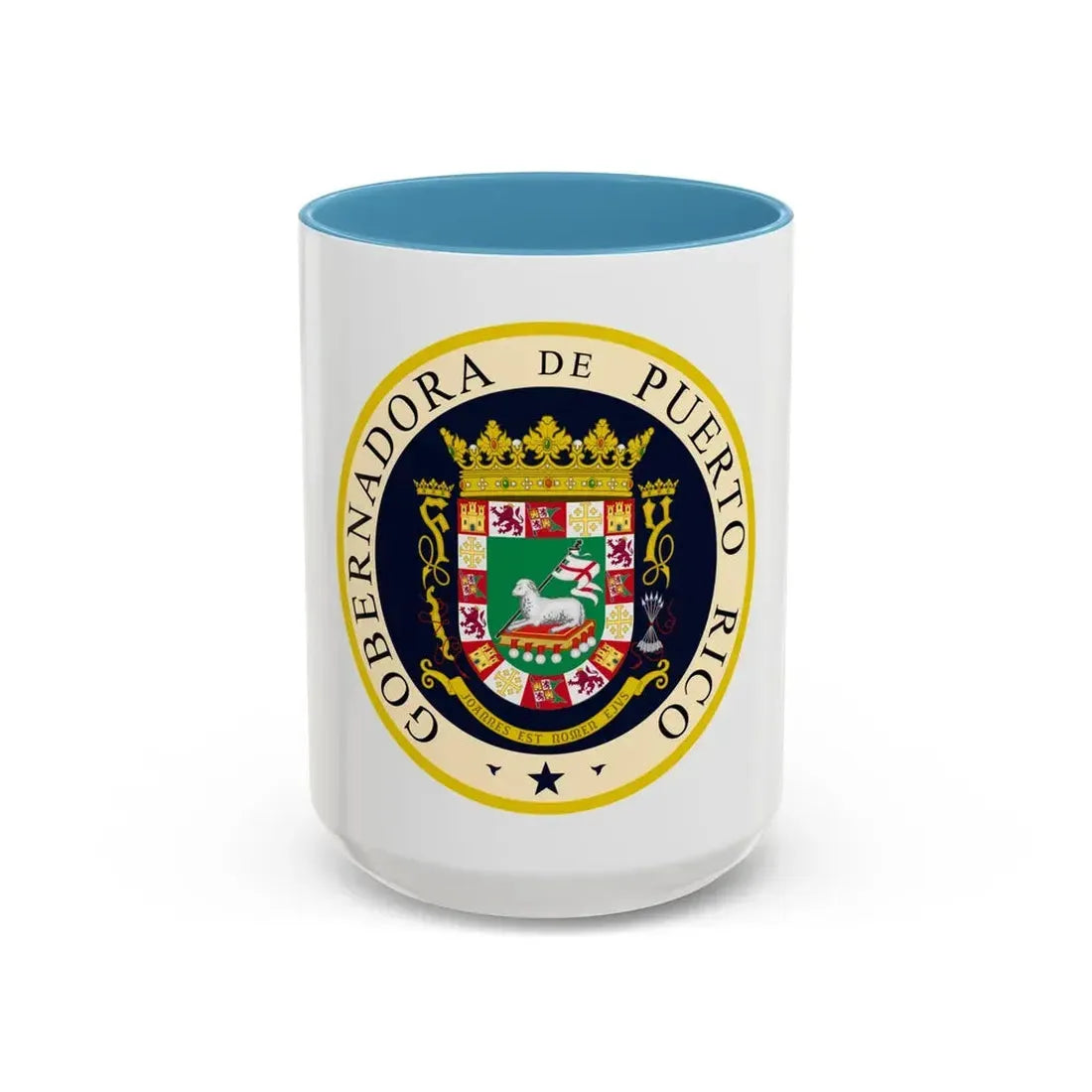 Seal of the Governor of Puerto Rico 2 - Accent Coffee Mug 15oz Light Blue - Go Mug Yourself