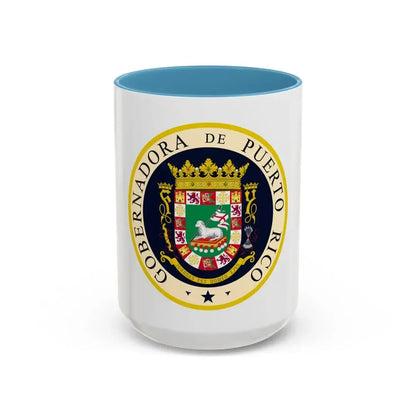 Seal of the Governor of Puerto Rico 2 - Accent Coffee Mug 15oz Light Blue - Go Mug Yourself