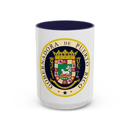 Seal of the Governor of Puerto Rico 2 - Accent Coffee Mug 15oz Navy - Go Mug Yourself
