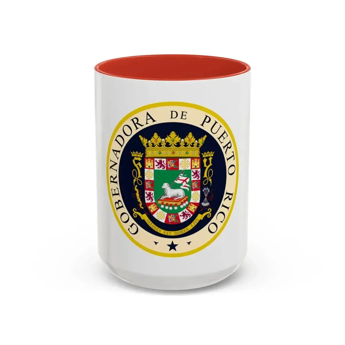 Seal of the Governor of Puerto Rico 2 - Accent Coffee Mug 15oz Red - Go Mug Yourself