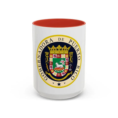 Seal of the Governor of Puerto Rico 2 - Accent Coffee Mug 15oz Red - Go Mug Yourself