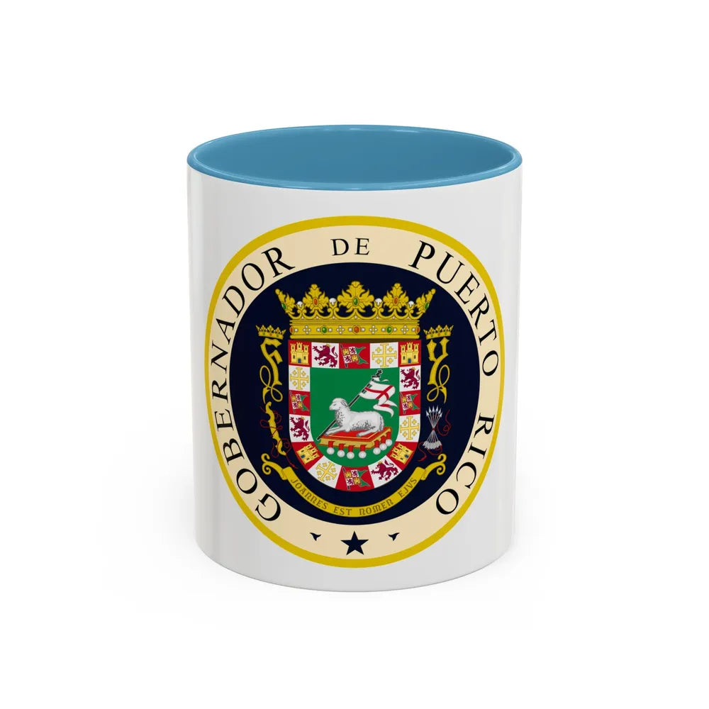 Seal of the Governor of Puerto Rico - Accent Coffee Mug 11oz Light Blue - Go Mug Yourself
