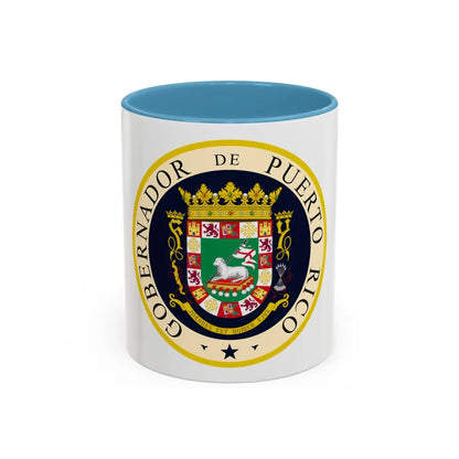Seal of the Governor of Puerto Rico - Accent Coffee Mug 11oz Light Blue - Go Mug Yourself
