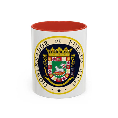 Seal of the Governor of Puerto Rico - Accent Coffee Mug 11oz Red - Go Mug Yourself