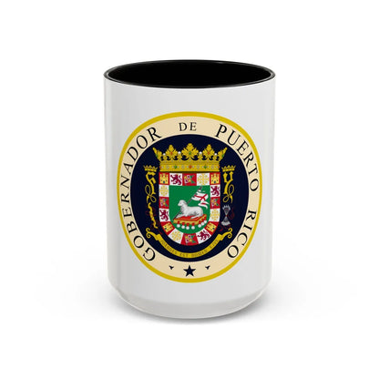 Seal of the Governor of Puerto Rico - Accent Coffee Mug 15oz Black - Go Mug Yourself