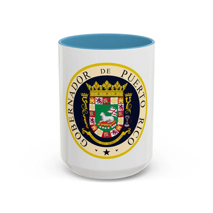 Seal of the Governor of Puerto Rico - Accent Coffee Mug 15oz Light Blue - Go Mug Yourself