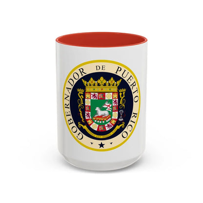 Seal of the Governor of Puerto Rico - Accent Coffee Mug 15oz Red - Go Mug Yourself