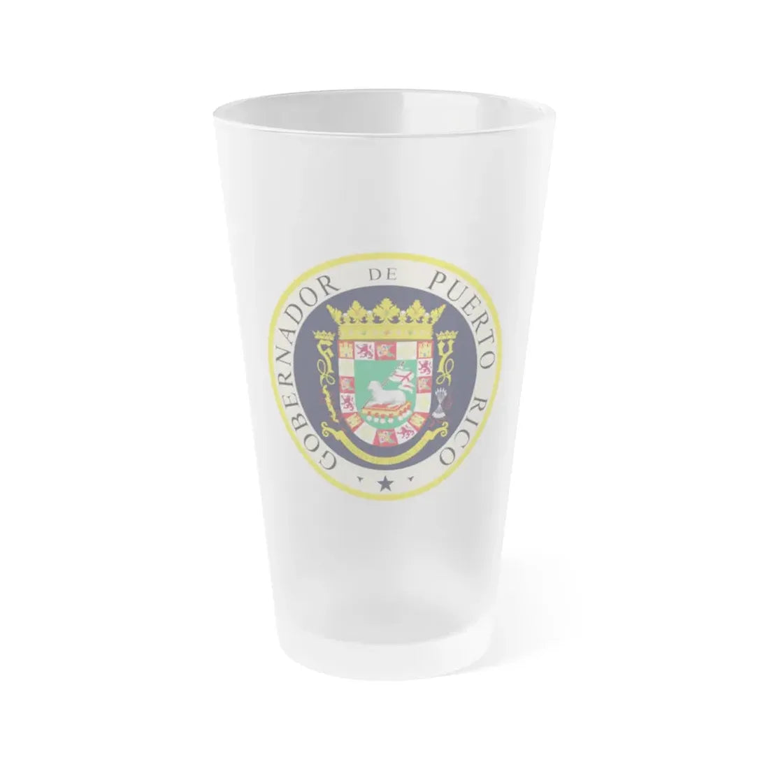 Seal of the Governor of Puerto Rico - Frosted Pint Glass 16oz 16oz Frosted - Go Mug Yourself
