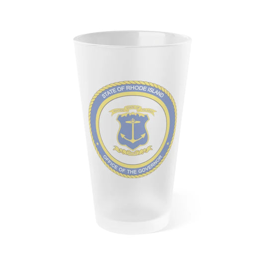 Seal of the Governor of Rhode sland - Frosted Pint Glass 16oz-16oz-Frosted-Go Mug Yourself