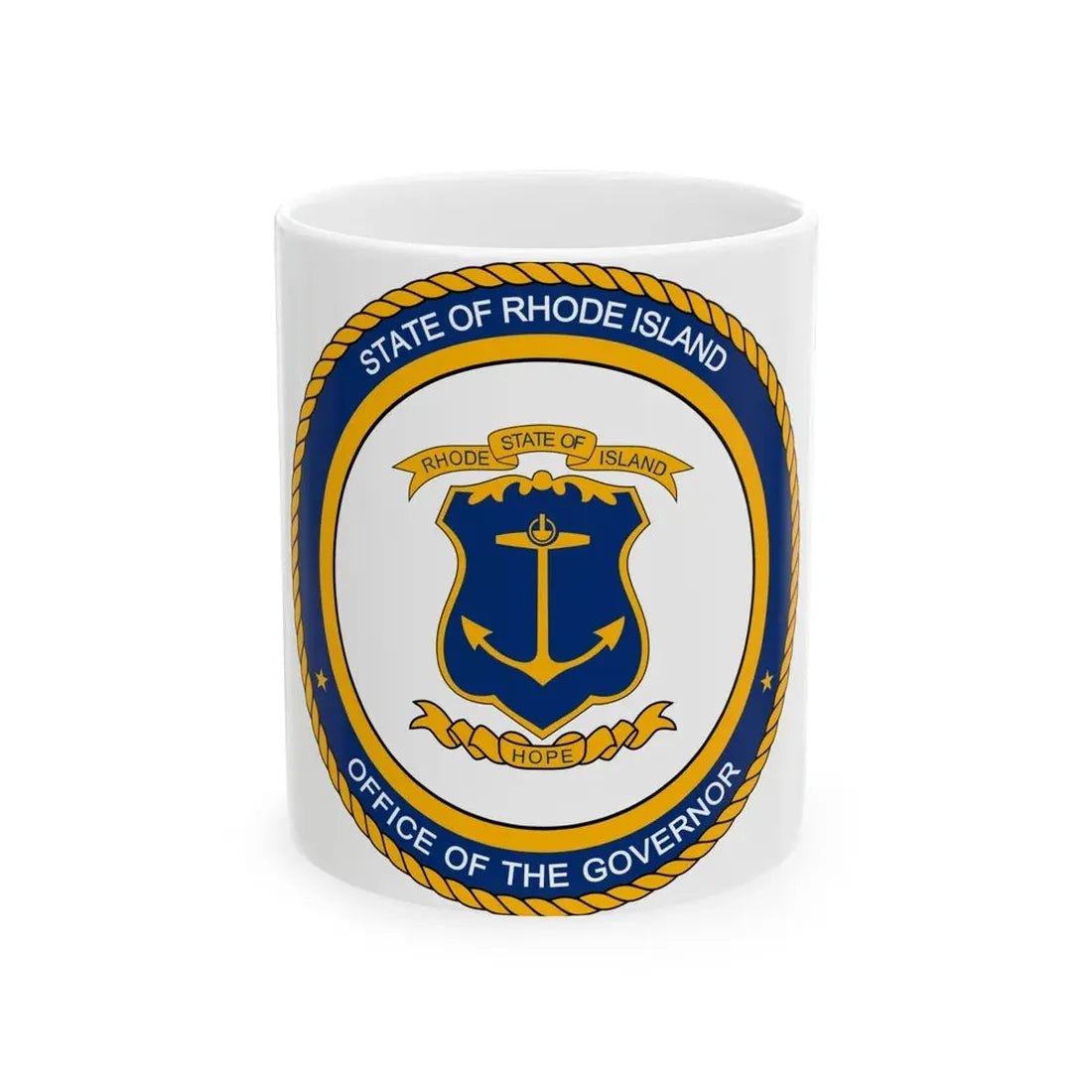 Seal of the Governor of Rhode sland - White Coffee Mug 11oz - Go Mug Yourself