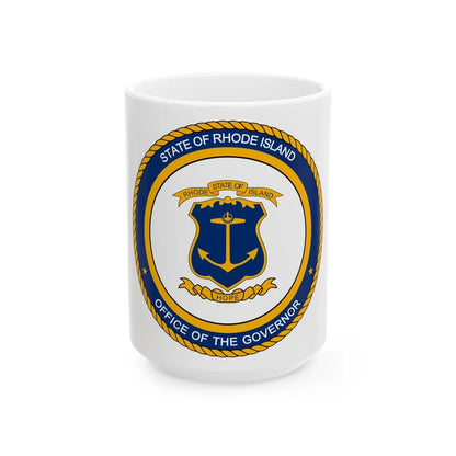 Seal of the Governor of Rhode sland - White Coffee Mug-15oz-Go Mug Yourself