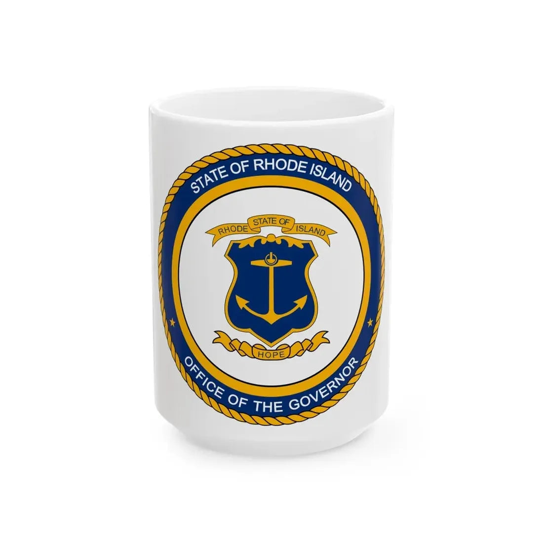Seal of the Governor of Rhode sland - White Coffee Mug 15oz - Go Mug Yourself