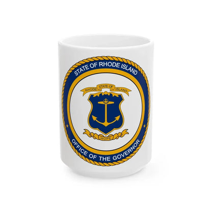 Seal of the Governor of Rhode sland - White Coffee Mug 15oz - Go Mug Yourself