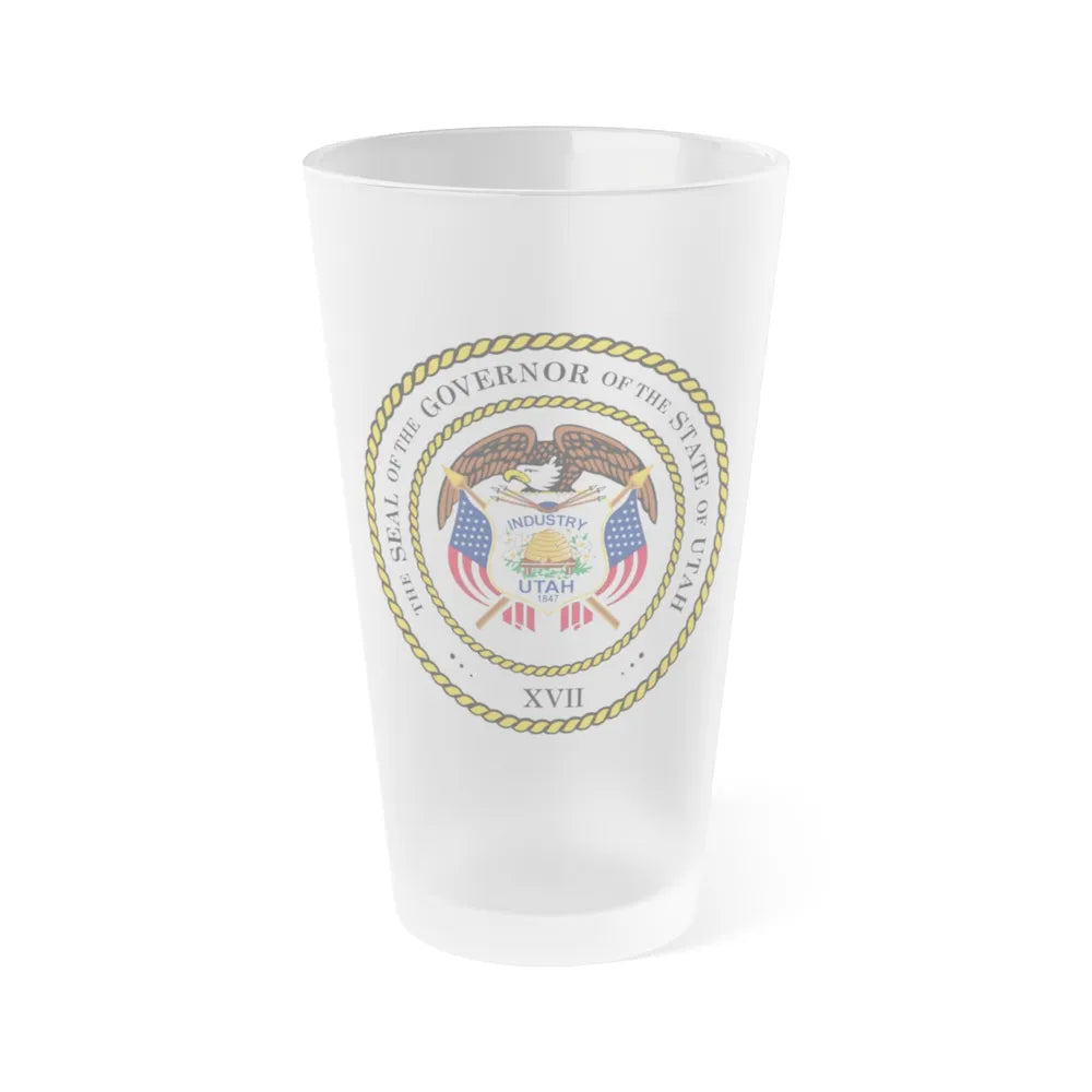 Seal of the Governor of Utah 2011 - Frosted Pint Glass 16oz-16oz-Frosted-Go Mug Yourself