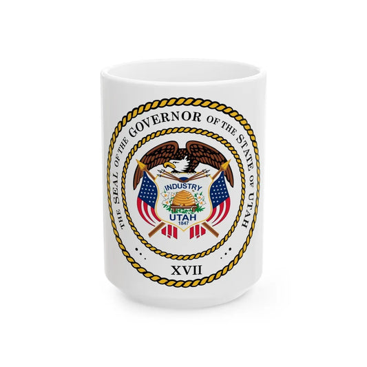 Seal of the Governor of Utah 2011 - White Coffee Mug-15oz-Go Mug Yourself