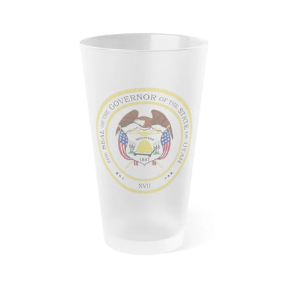 Seal of the Governor of Utah - Frosted Pint Glass 16oz-16oz-Frosted-Go Mug Yourself