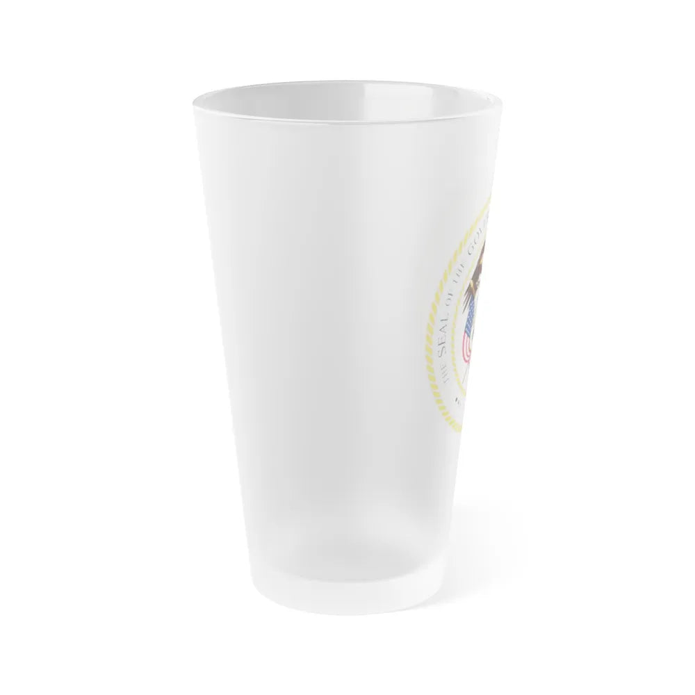 Seal of the Governor of Utah v2 - Frosted Pint Glass 16oz-Go Mug Yourself