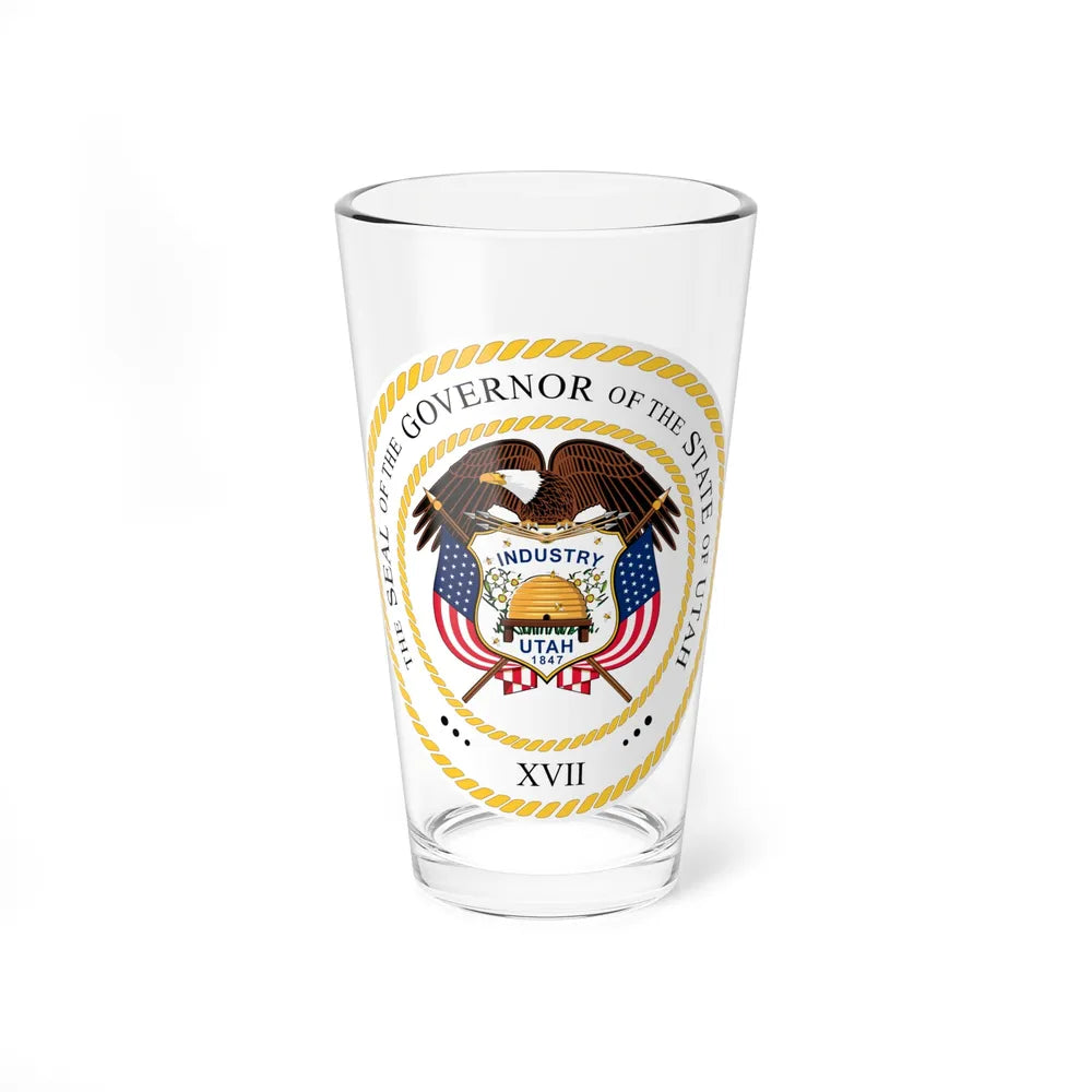 Seal of the Governor of Utah v2 - Pint Glass 16oz-16oz-Go Mug Yourself