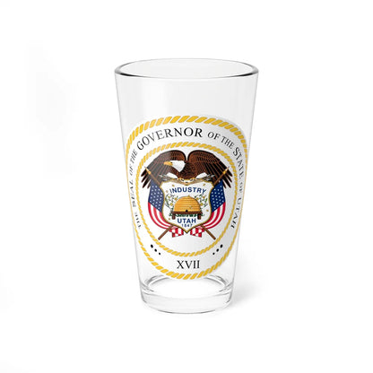 Seal of the Governor of Utah v2 - Pint Glass 16oz-16oz-Go Mug Yourself