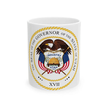 Seal of the Governor of Utah v2 - White Coffee Mug-11oz-Go Mug Yourself