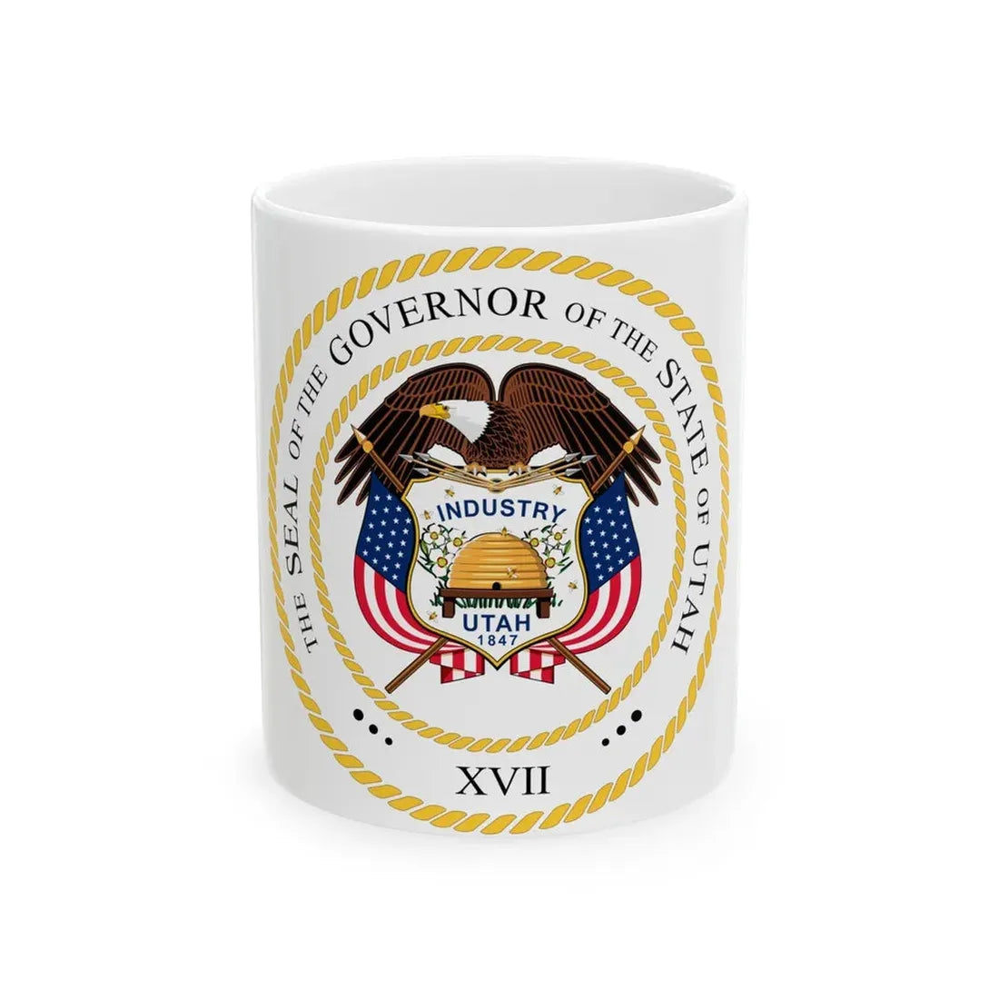 Seal of the Governor of Utah v2 - White Coffee Mug 11oz - Go Mug Yourself