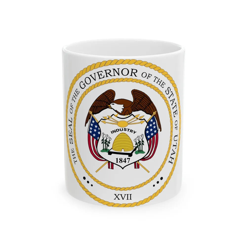 Seal of the Governor of Utah - White Coffee Mug-11oz-Go Mug Yourself