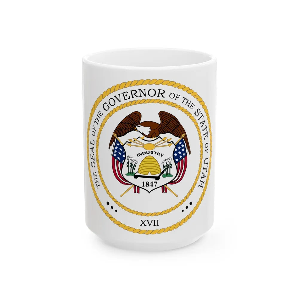 Seal of the Governor of Utah - White Coffee Mug-15oz-Go Mug Yourself