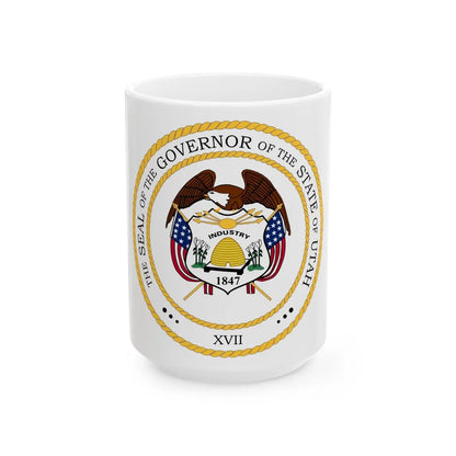 Seal of the Governor of Utah - White Coffee Mug-15oz-Go Mug Yourself