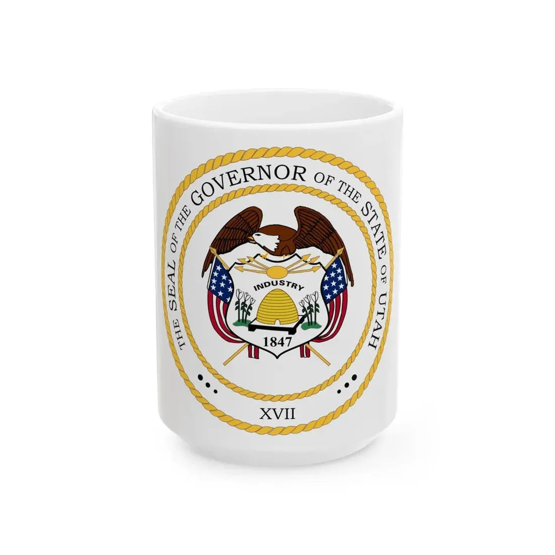 Seal of the Governor of Utah - White Coffee Mug 15oz - Go Mug Yourself