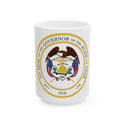 Seal of the Governor of Utah - White Coffee Mug 15oz - Go Mug Yourself