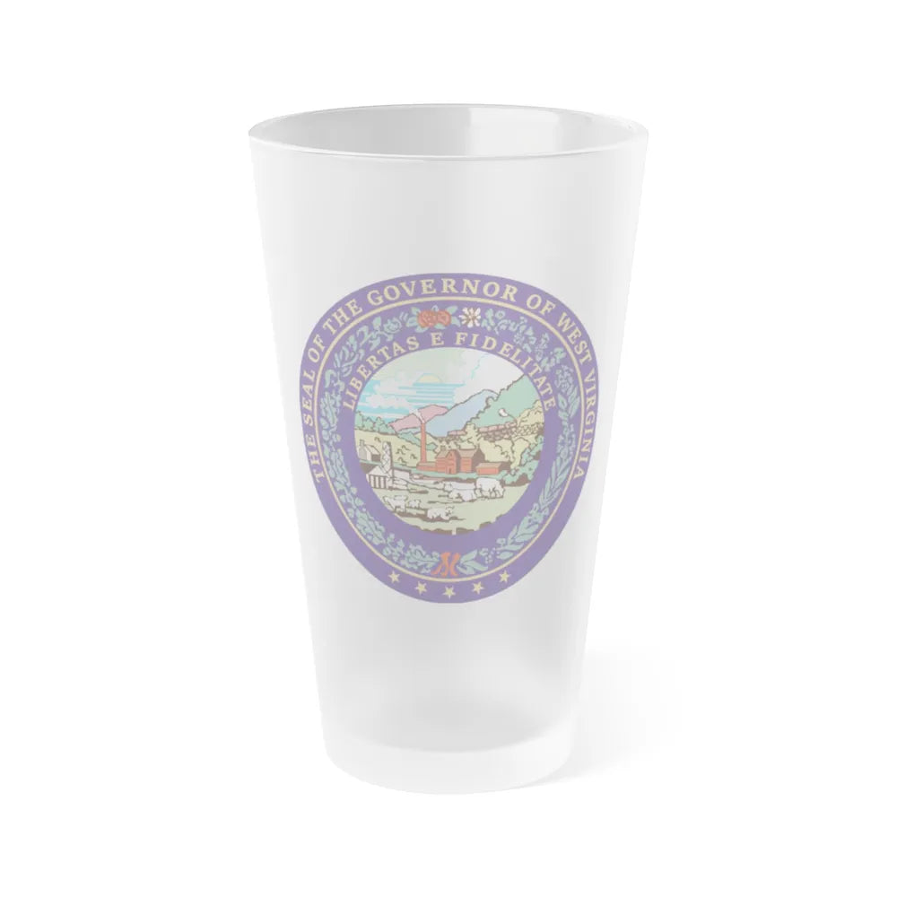 Seal of the Governor of West Virginia - Frosted Pint Glass 16oz-16oz-Frosted-Go Mug Yourself