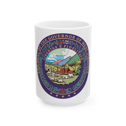 Seal of the Governor of West Virginia - White Coffee Mug-15oz-Go Mug Yourself