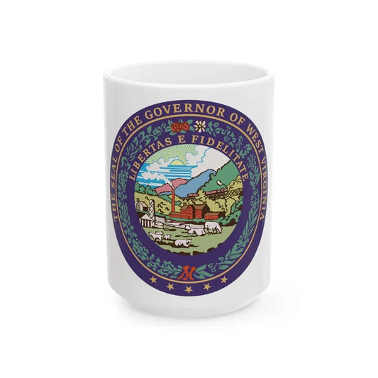 Seal of the Governor of West Virginia - White Coffee Mug 15oz - Go Mug Yourself