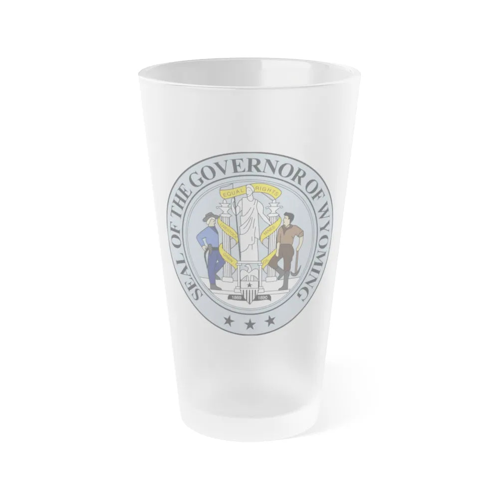 Seal of the Governor of Wyoming - Frosted Pint Glass 16oz-16oz-Frosted-Go Mug Yourself