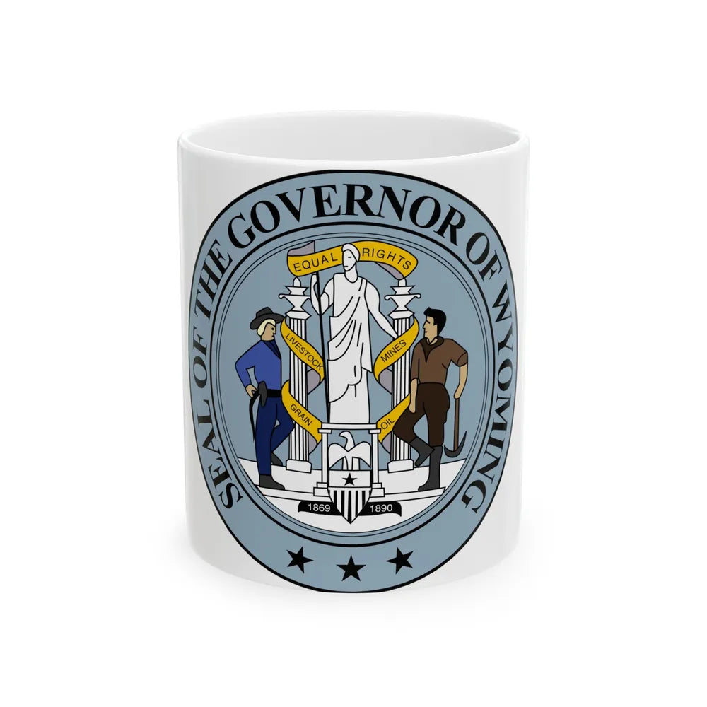 Seal of the Governor of Wyoming - White Coffee Mug-11oz-Go Mug Yourself