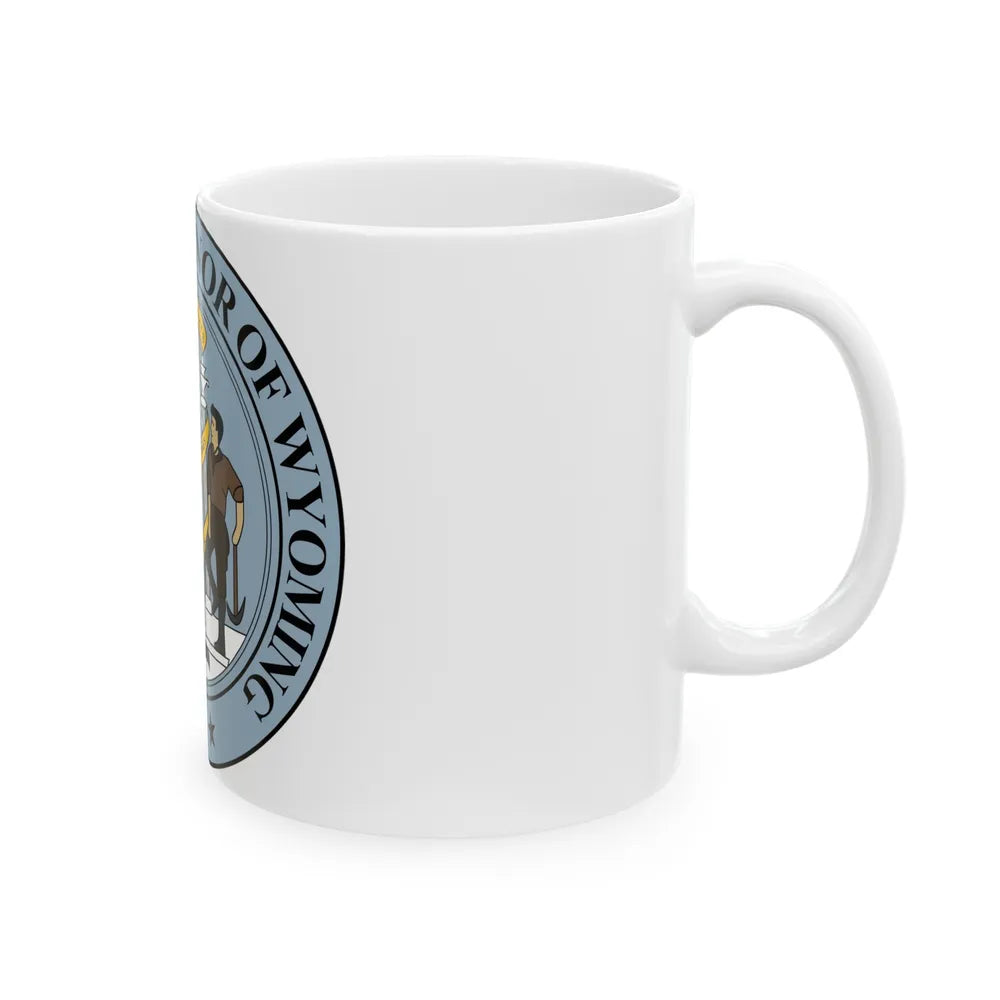 Seal of the Governor of Wyoming - White Coffee Mug-Go Mug Yourself