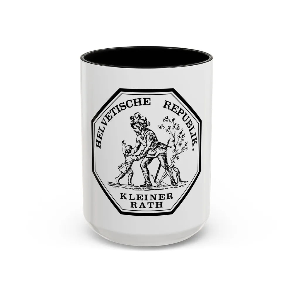 Seal of the Helvetic Republic, Kleiner Rath - Accent Coffee Mug 15oz Black - Go Mug Yourself