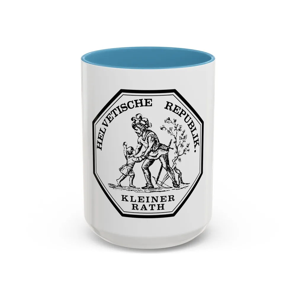 Seal of the Helvetic Republic, Kleiner Rath - Accent Coffee Mug 15oz Light Blue - Go Mug Yourself