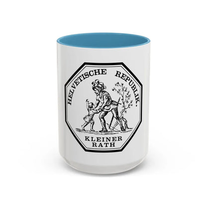 Seal of the Helvetic Republic, Kleiner Rath - Accent Coffee Mug 15oz Light Blue - Go Mug Yourself