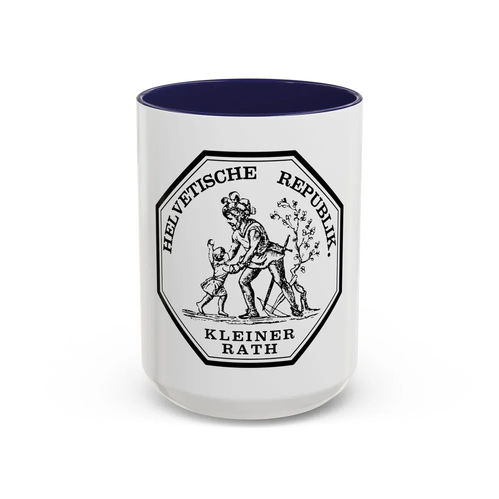 Seal of the Helvetic Republic, Kleiner Rath - Accent Coffee Mug 15oz Navy - Go Mug Yourself