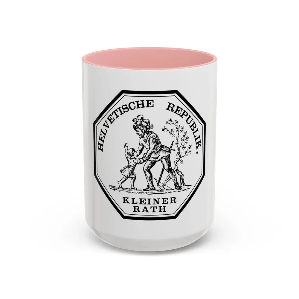 Seal of the Helvetic Republic, Kleiner Rath - Accent Coffee Mug 15oz Pink - Go Mug Yourself