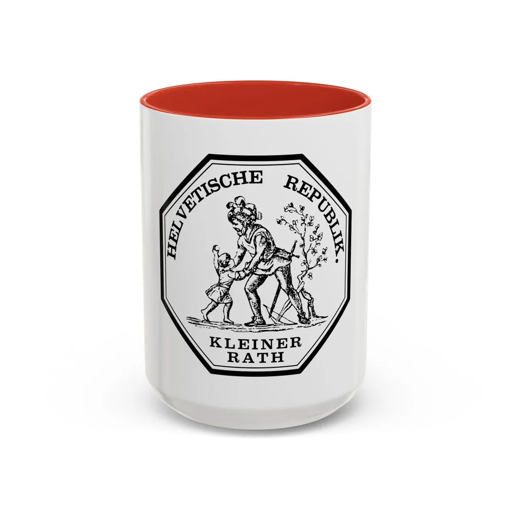 Seal of the Helvetic Republic, Kleiner Rath - Accent Coffee Mug 15oz Red - Go Mug Yourself