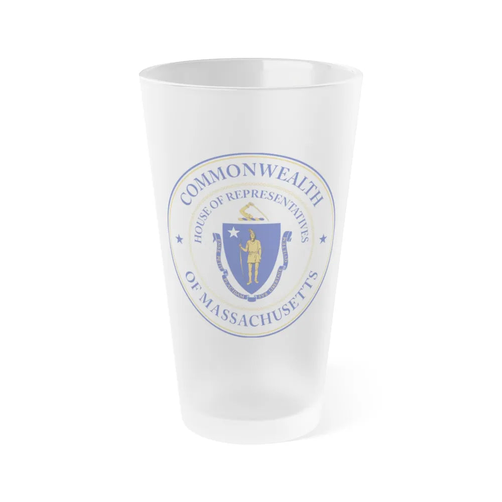 Seal of the House of Representatives of Massachusetts - Frosted Pint Glass 16oz-16oz-Frosted-Go Mug Yourself